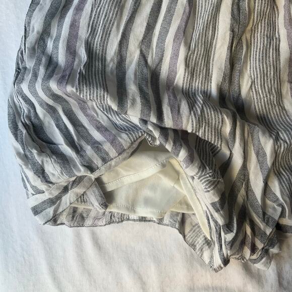 Japna women’s Sleeveless V-neck Short Romper size XS, Gray & White Stripes - Picture 7 of 9